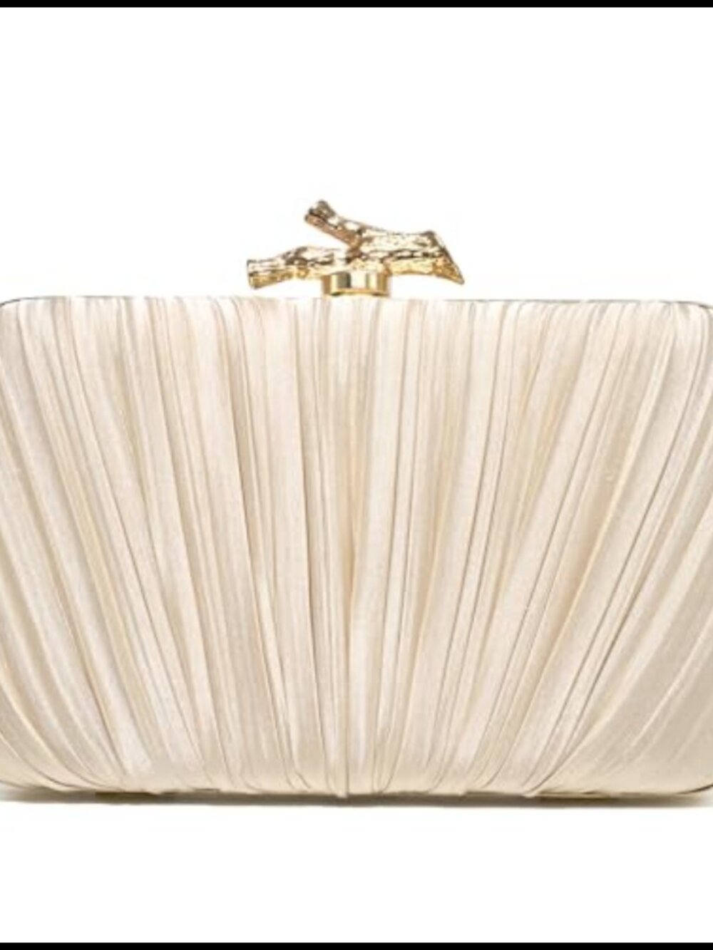Satin Evening Clutch Purse with Detachable Chain Strap Formal Wedding Bag